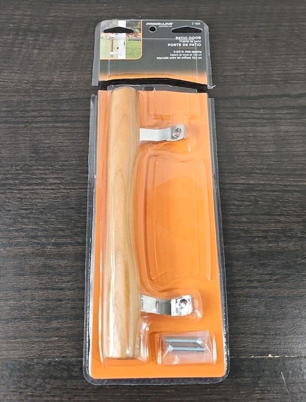 Wood Sliding Patio Door Pull Handle With Chrome Mounting Brackets Durable Design